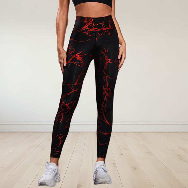 Seamless Printed Peach Butt Yoga Leggings for Women for Outdoor Running Fitness and Gym Workouts