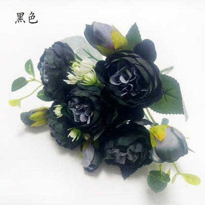 Realistic Black Peony Flowers - Perfect for Halloween Floral Arrangements and Festive Decor, Eternal Roses for Spooktacular Celebrations