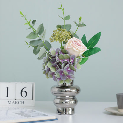 Stunning Nordic-Inspired Eucalyptus Faux Flower Bouquet with Realistic Rose and Hydrangea Accents - Perfect for Weddings, Handheld Bouquets, and Charming Hall Décor