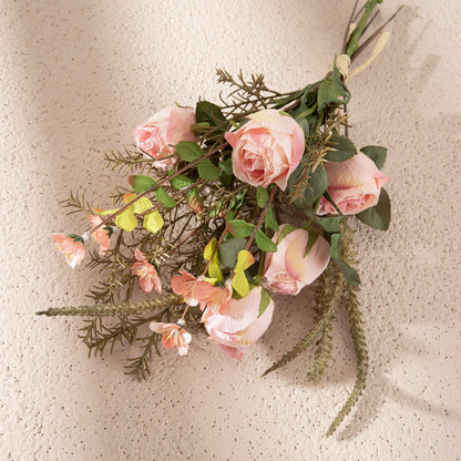 Stunning Faux Floral Bouquet with Buds - Ideal for Home Décor and Wedding Celebrations - Elegant Wall Display or Handheld Arrangement CF01251