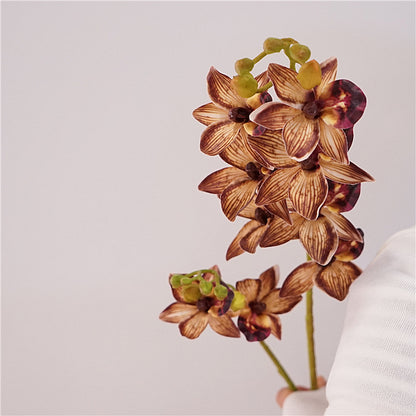 Elegant European-Inspired Artificial Orchid Flowers for Home Décor - Perfect for Living Room and Dining Table Centerpieces, Stunning Sample Room Decorations, and Beautiful Handheld Floral Arrangements