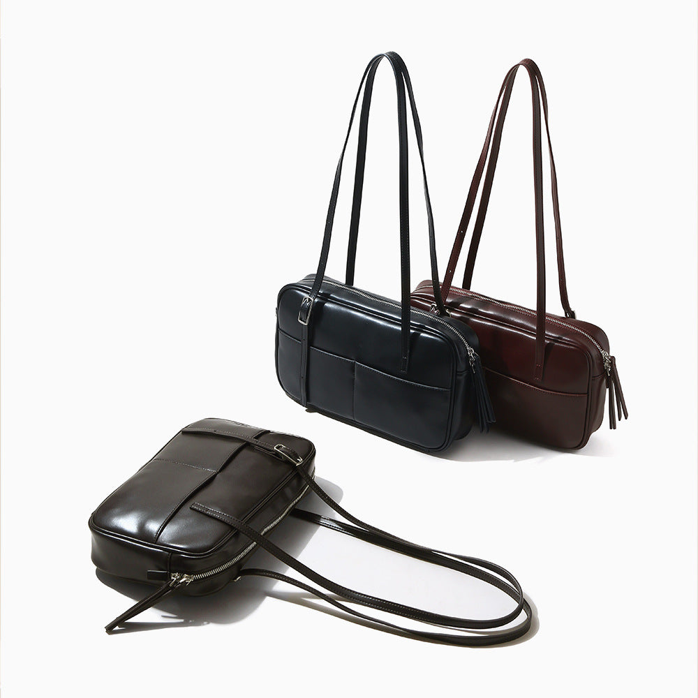 Luxury Fall Winter Chic Genuine Leather Women's Handbag Korean Inspired Shoulder Bag for Everyday Commute and Fashionable Tote