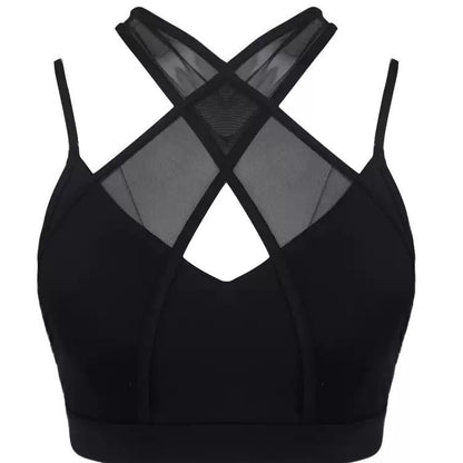 Cross Back Mesh Comfort Yoga Bra Breathable Wire Free Sports Bra for Low Intensity Workouts Fitness Sets