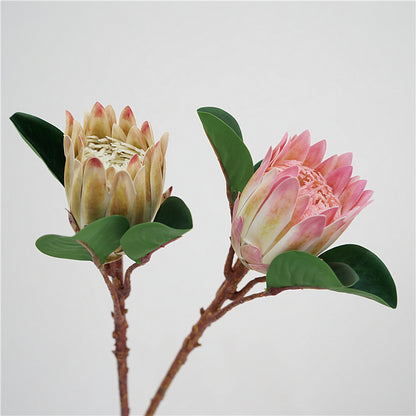 Stunning Faux South African King Protea Flower - Elegant Single Stem for Living Room Décor, Beautiful American-Style Handheld Bouquet for Coffee Table Decoration, Long-Lasting Artificial Flowers