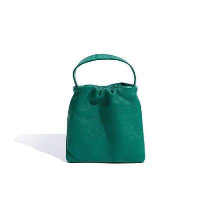 Luxurious Genuine Leather Crossbody Bag Chic Crinkled Design Lightweight and Versatile Handheld Square Purse for Modern Style