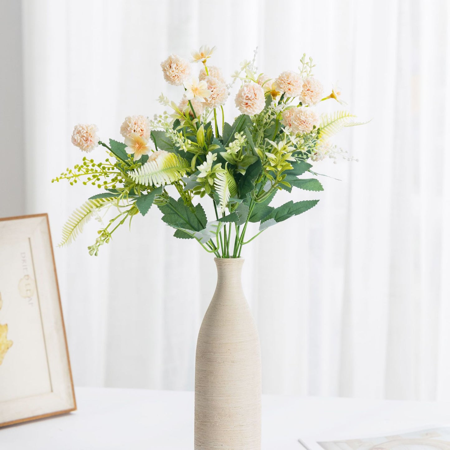 Realistic Faux Dandelion Hydrangea Bouquet - Perfect for Home Decor, Wedding Decor, and Special Events