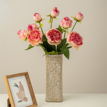 Realistic Faux Peony Bouquet with 3 Stems - Perfect Home Decoration for Photography and Floral Arrangements