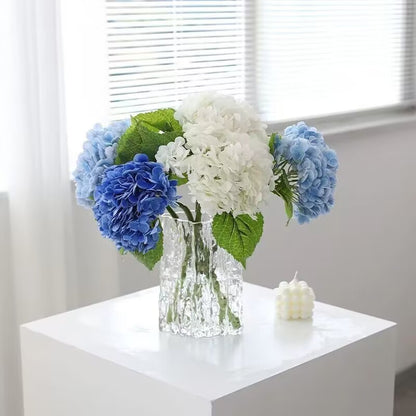 Soft Touch Hydrating Blue Hydrangea Floral Decoration - 176 Artificial Bloom Perfect for Wedding Celebrations, Living Room Decor, and Home Styling