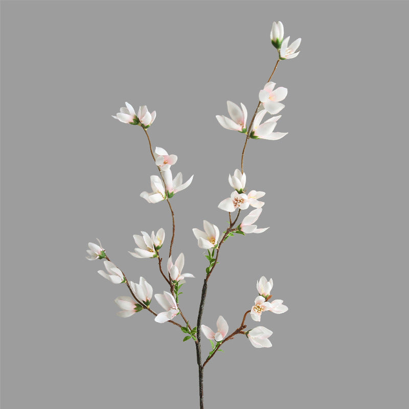 Realistic Miniature Magnolia Artificial Flowers for Living Room Decor - Perfect Floral Arrangements for Hotels and Vacation Rentals