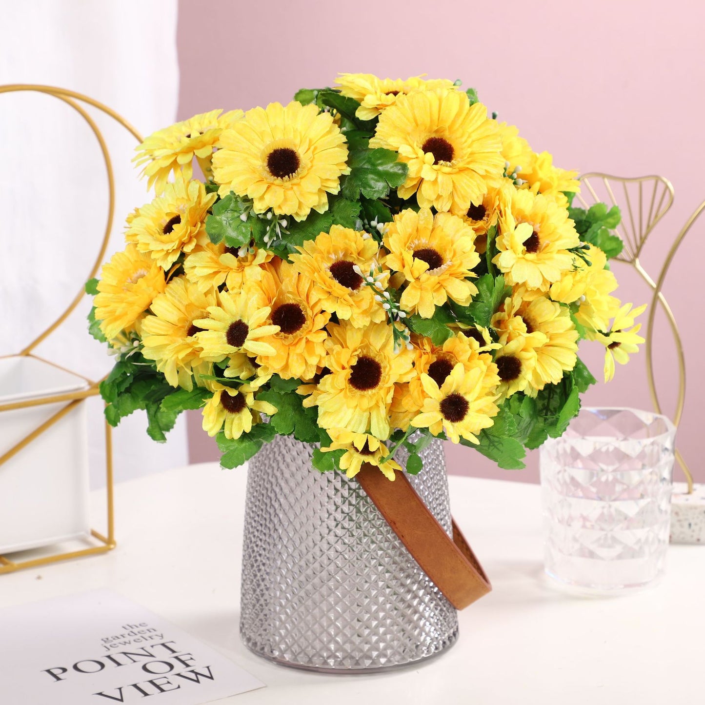 Realistic Snowflake Sunflower Simulation Flower Bouquet for Living Room Decoration - Perfect for Home Decor, Events, and Landscaping Projects