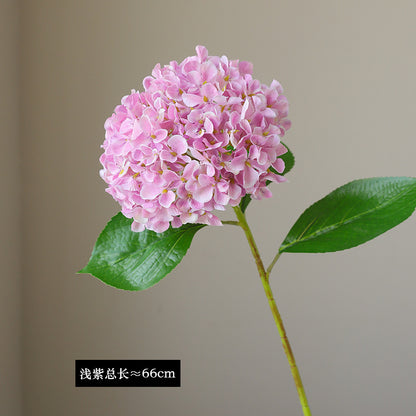 Single Stem Faux Silk Hydrangea - Elegant European Style Home Decor, Perfect for Photography Props and Floral Arrangements