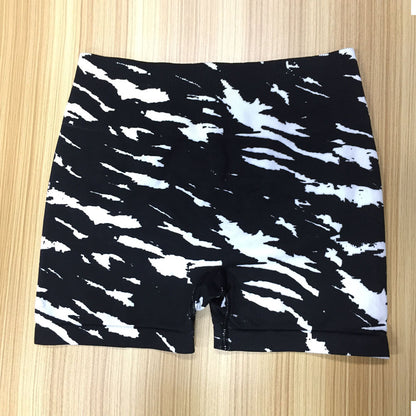 Seamless Knit Camouflage Yoga Shorts for Women High Waist Tummy Control and Lifted Design for Outdoor Running and Fitness