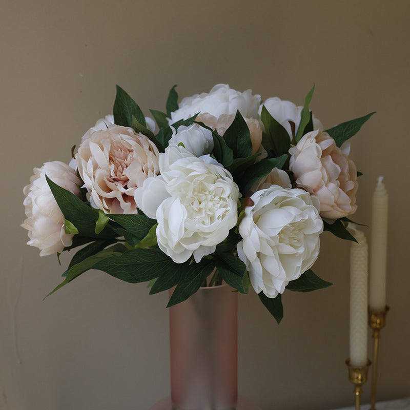 Elegant European Style Faux Peony Flower Arrangement - Perfect Home Decor, Wedding Photography Props, and Luxurious American Design with 3 Beautiful Blooms