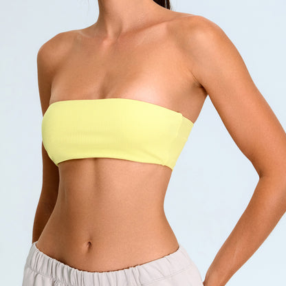 Seamless Strapless Sports Bra Body Shaper for Yoga Stay Secure with Our Non Slip Ribbed Workout Top for Gym Enthusiasts