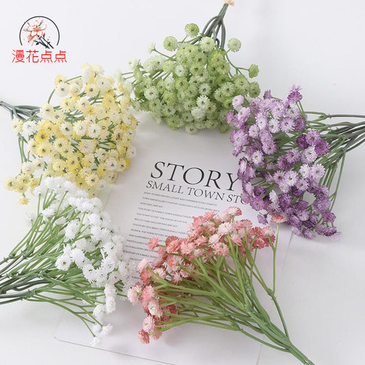 Realistic Baby's Breath Flower Bouquet for Weddings - Soft Touch Miniature Decoration with Fresh Aesthetic