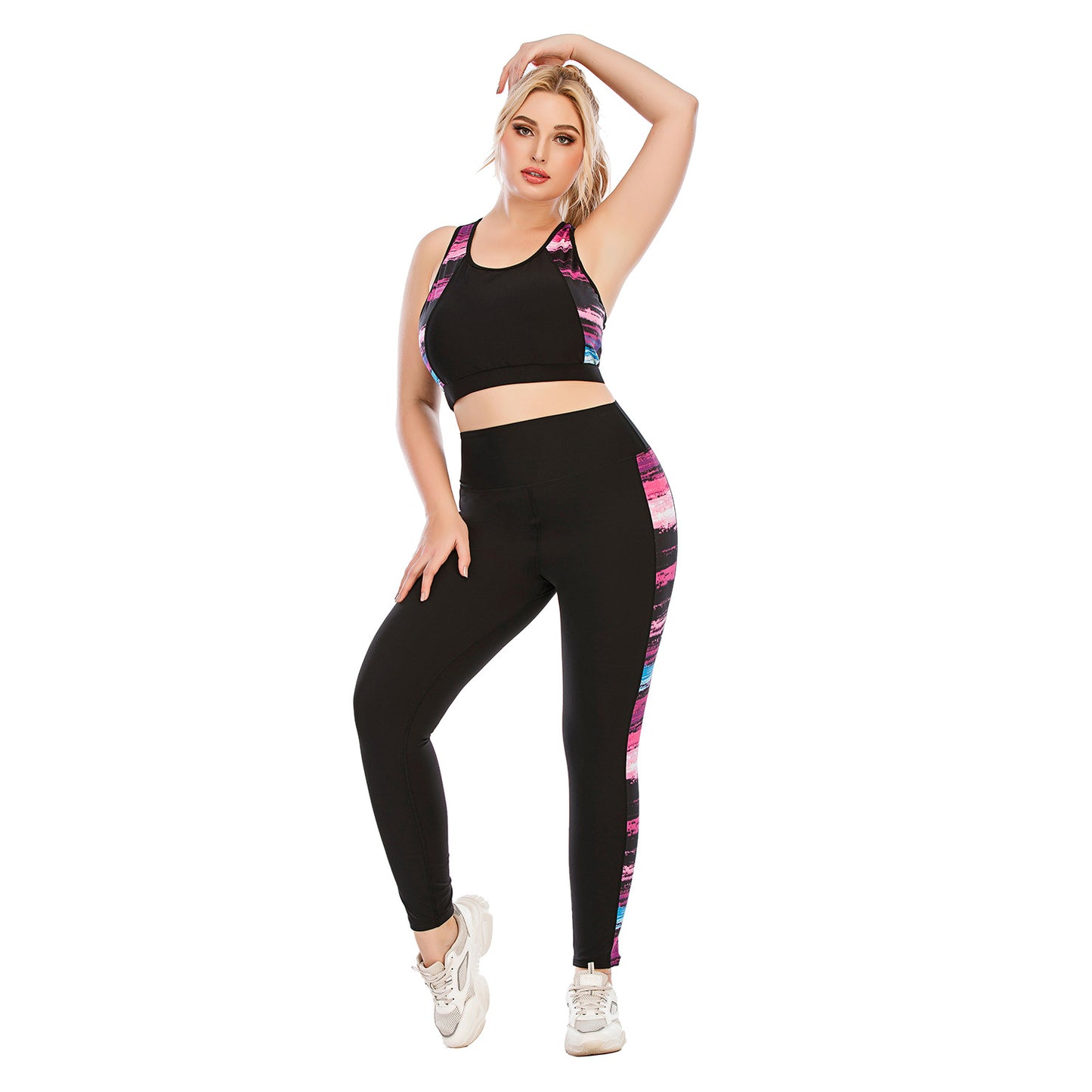 Plus Size Fitness Outfit Set High Performance Yoga Wear Compression Barbie Pants Supportive Sports Bra Australian Style AS22075 AS22076