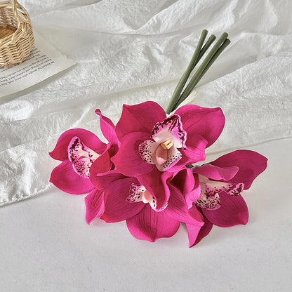 Luxurious Touch Moisturizing Handcrafted Orchid Bouquet - Realistic Faux Phalaenopsis Flowers for Brides, Home Décor, and Photography Props