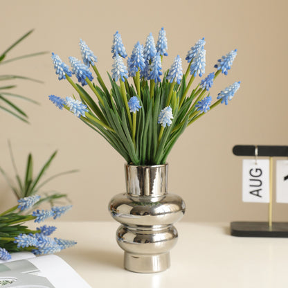 Set of 6 Realistic Hyacinth and Delphinium Faux Flowers - Perfect for Wedding Decor, Living Room Accents, and Photography Props