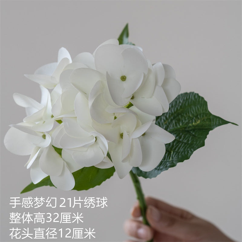 Single Stem 3D Printed Hydrangea Faux Flower – Elegant Home Decor for Living Room or Dining Table, Beautiful Preservation Flower Arrangement