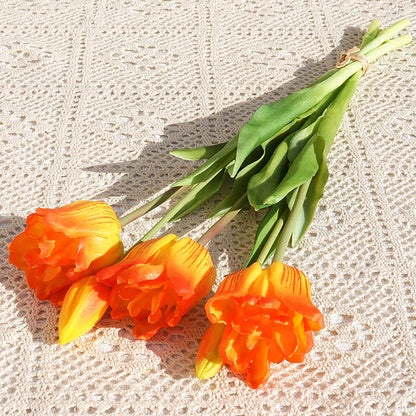 Realistic Soft Silicone Tulip Flowers - Baroque Style Faux Florals for Home Decor, Weddings, and Photography Backdrops