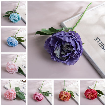 Realistic Single Stem Peony Artificial Flower - INS Style Decorative Home Accent for Weddings and Events, Perfect for Lasting Beauty in Your Decor - PJ1005