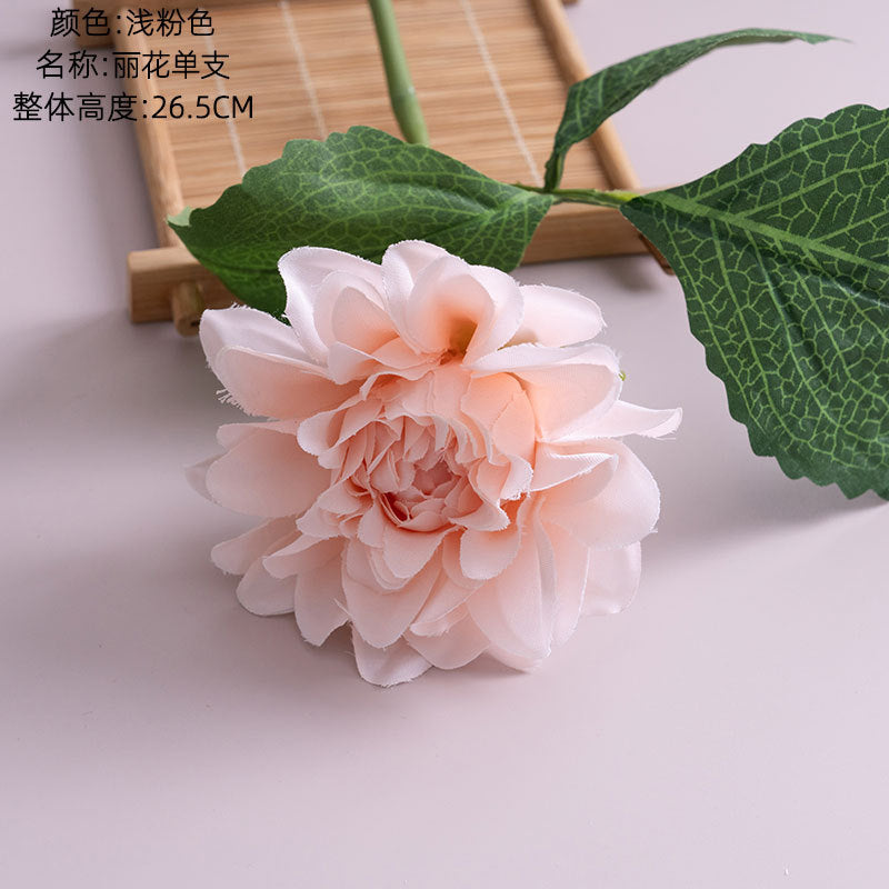 Elegant Faux Rose Single Stem Flower for Home Décor - Perfect Floral Handheld Bouquet for Your Walls - PJ1002