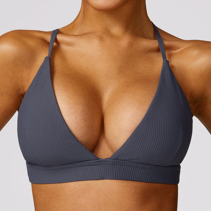 Seamless Quick Dry Yoga Bra with Unique Thread Design for Active Wear and Everyday Comfort Model 8526