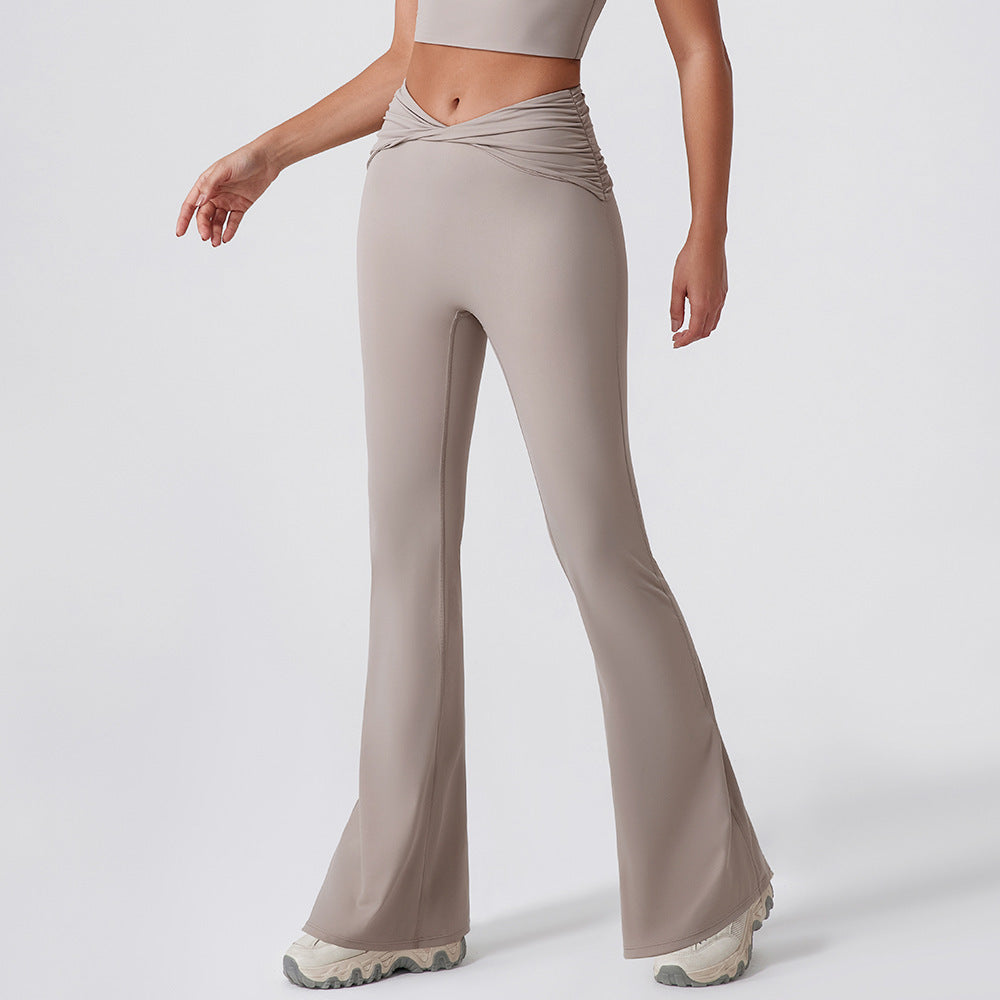 High Waisted Wide Leg Yoga Flare Pants for Women Sculpting Quick Dry Athletic Leggings for Dance Workouts and Casual Wear