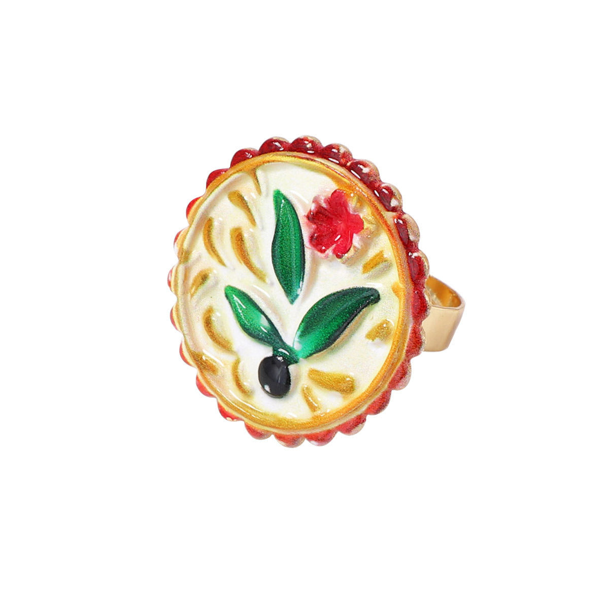 Artistic Bohemian Floral Heart Open Ring for Women - Unique Alloy Design, Perfect for Everyday Wear and Special Occasions