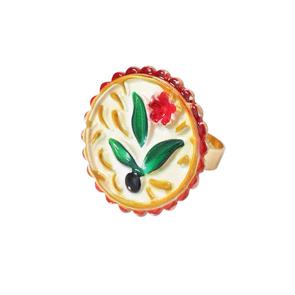 Artistic Bohemian Floral Heart Open Ring for Women - Unique Alloy Design, Perfect for Everyday Wear and Special Occasions