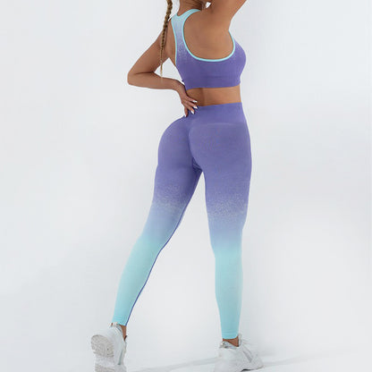 Women s Yoga Set High Comfort Moisture Wicking Seamless Gradient Sportswear for Flexibility and Style