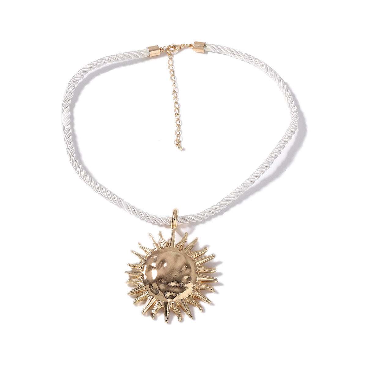 Luxurious Bohemian-Inspired Beach Resort Glamour: Exaggerated Sunflower Pendant Necklace and Earring Set – Perfect for Summer Escapes