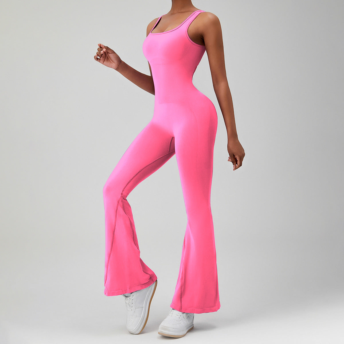 Yoga Jumpsuit Cutout Back Seamless Fit Slimming Bodysuit for Any Workout or Casual Wear