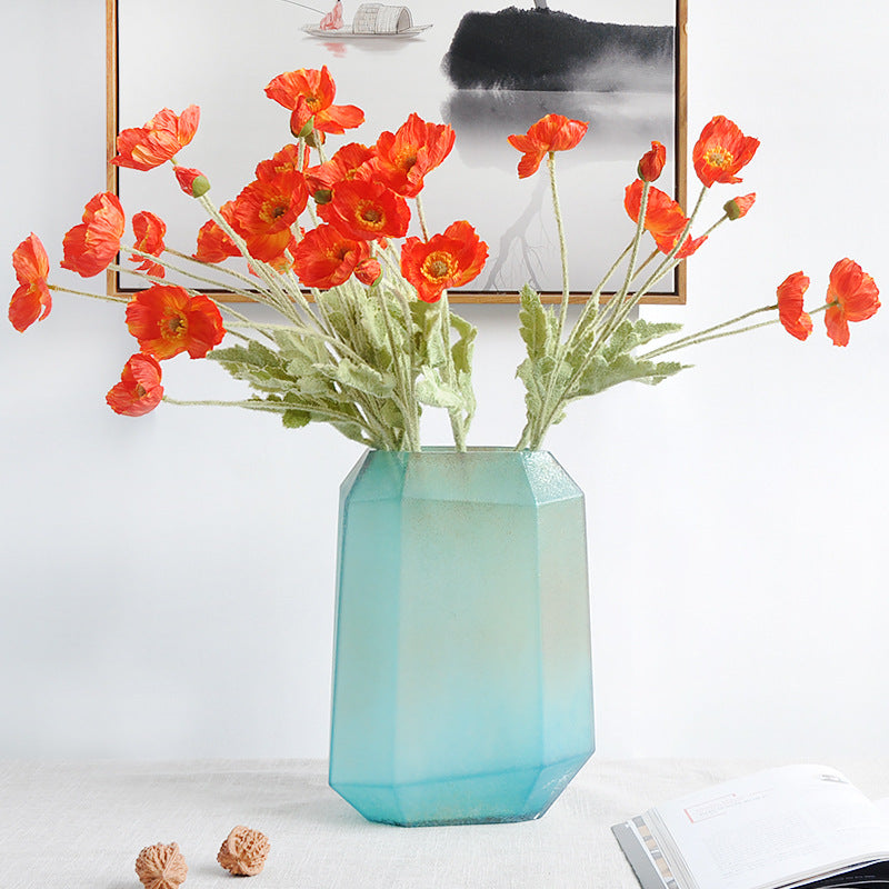 Stunning Faux Poppy Silk Flower Arrangement for Home Décor - Perfect for Living Room, Wedding Styling, and Photography Props