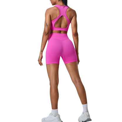 Hollow Back Sports Set for Women for Running Fitness and Yoga Comfortable and Breathable Activewear