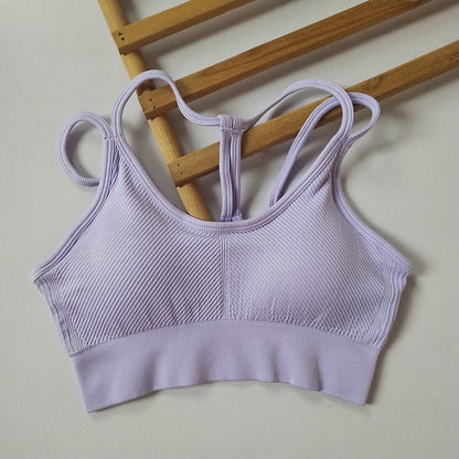 Enhanced Shock Absorbing Yoga Bra Back Design for Comfortable Running Fitness and Everyday Wear