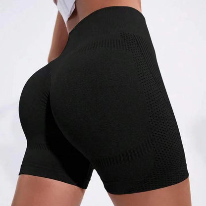 Seamless 4 Color Peach Bottom Shorts Women's Compression Yoga Running and Fitness Workout Pants