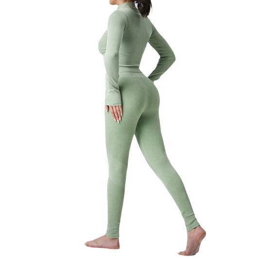 Fitness Yoga Set Long Pants Long Sleeve Sports Jacket and Yoga Wear for Enhanced Comfort and Performance