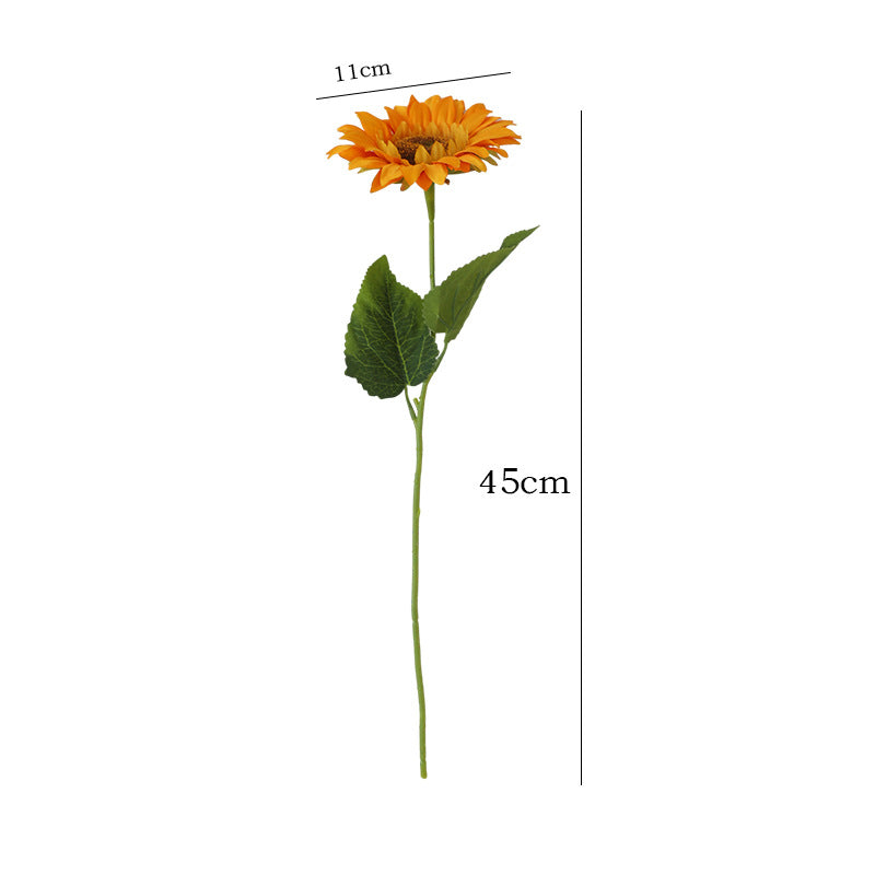 Single Stem Silk Sunflower – Realistic Faux Flower for Home Décor, Wedding Decorations, and Outdoor Landscaping Props