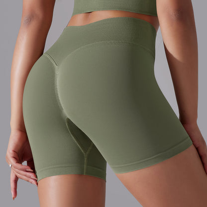 Seamless High Waisted Compression Peach Butt 3 4 Length Shorts for Running Yoga and Fitness Workouts