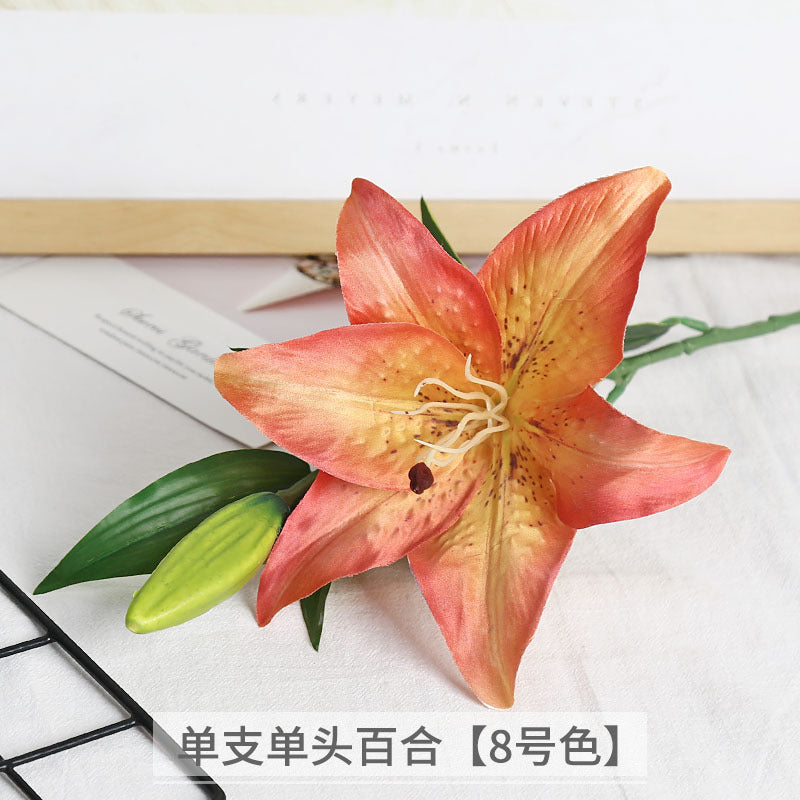 Luxurious Single-Stem Artificial Silk Lily for Wedding Decorations and Home Decor – Exquisite Pre-Made Floral Arrangement for a Touch of Elegance