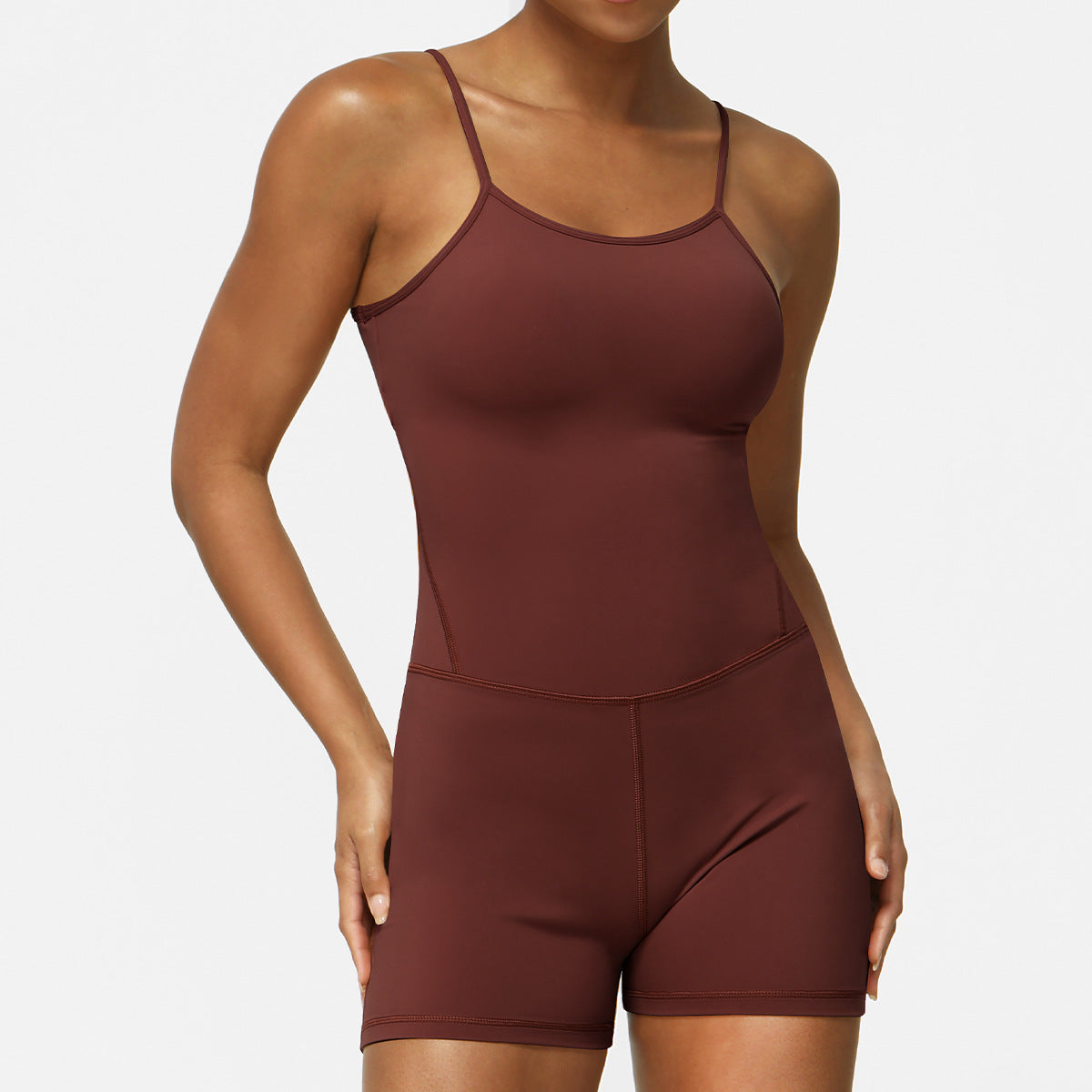 Cross Back Yoga Jumpsuit with Butt Lifting Design and Tummy Control Comfortable Activewear with Built in Bra Pads for Support