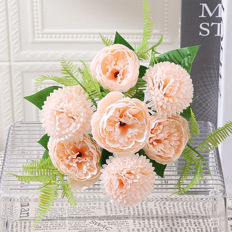 Realistic Peony Ball Chrysanthemum Faux Flowers - Perfect for Wedding Decor, Home Living Room Accents, Photography Props, and Elegant Party Arrangements