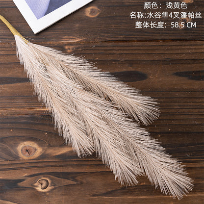 Stunning 4-Prong Pampas Grass Faux Flower Arrangement - INS Style Home Décor for Weddings & Celebrations - MW85004