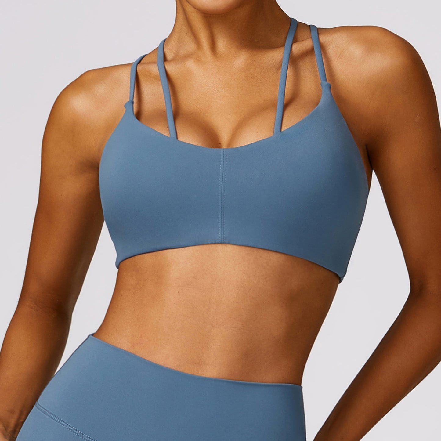 Enhance Your Workout with Our Back Design Yoga Bra Supportive Criss Cross Straps for Outdoor Exercise Running and Fitness Model 8536