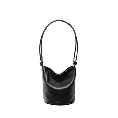 Spring One Shoulder Bag for Women Grain Leather Crossbody Bucket Bag
