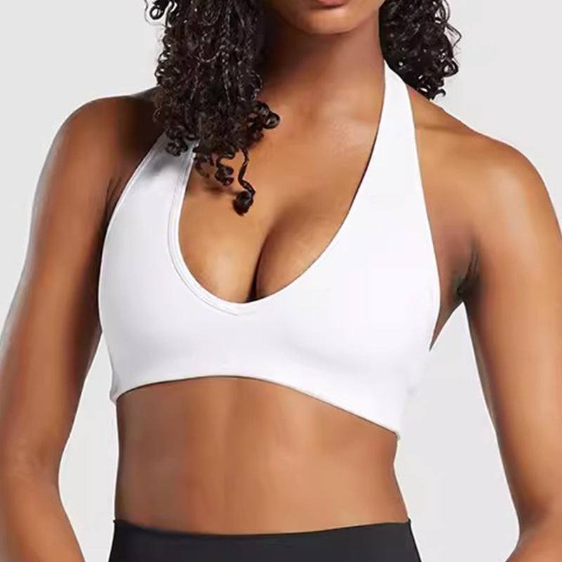 Summer Women's Adjustable Neck Yoga Top Fitness Sports Bra with Built in Padding for Running and Workouts