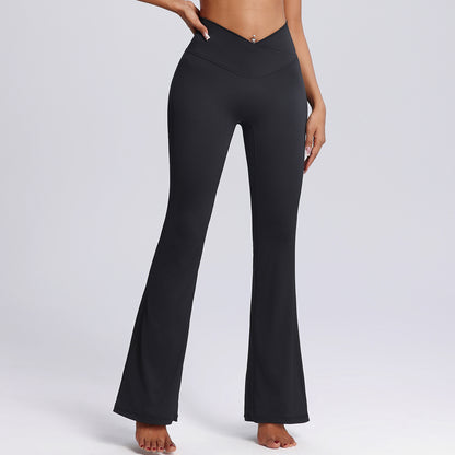 High Waisted Wide Leg Yoga Bell Bottom Pants for Women Sculpting Stretch Dance Fitness Leggings for Comfort and Style