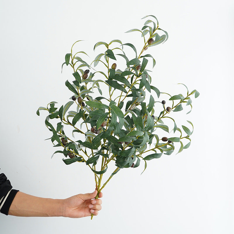 Nordic-Style Ultra-Realistic 18-Branch Olive Twig with Berries – Perfect for Home Décor, Hotel Interior Design, and Photography Props