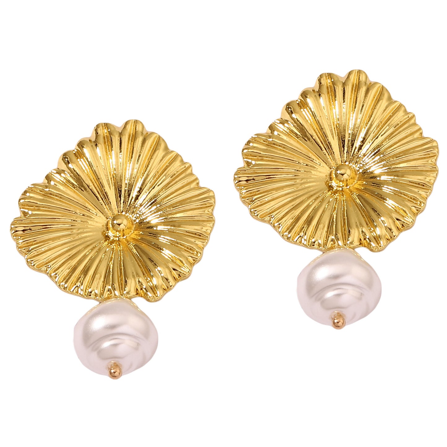 Minimalist Gold Pearl Design  Luxurious Personality Earrings – Chic Studs for Every Occasion